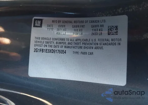 2013 Chevrolet Camaro 1Lt z USA, uszkodzony, nr VIN 2G1FB1E3XD9176054